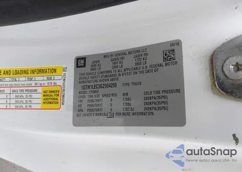 2016 GMC Sierra 1500 from USA, damaged, VIN 1GTN1LEC3GZ904258